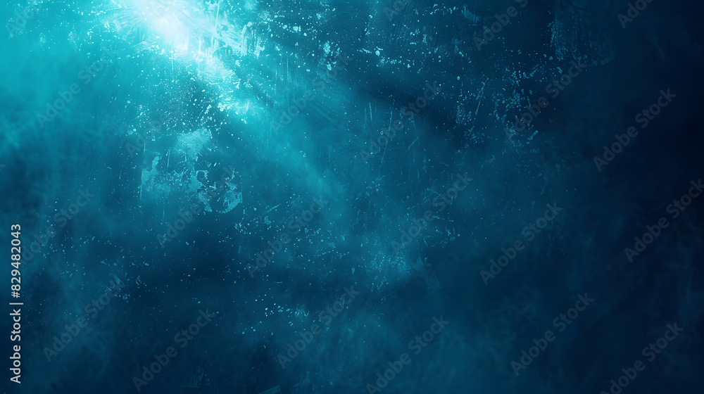 Fototapeta premium dark blue teal color gradient shine bright light and glow texture background. Generative AI.