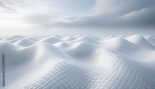 White background, abstract background with snow, white wavy grid background, white wallpaper,