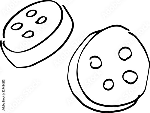 Sketch sewing button