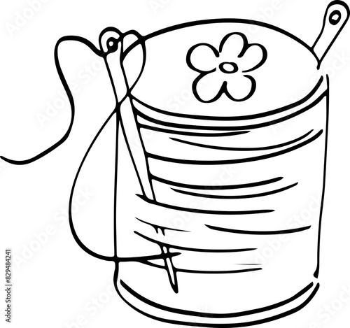 Sketch sewing spool thread