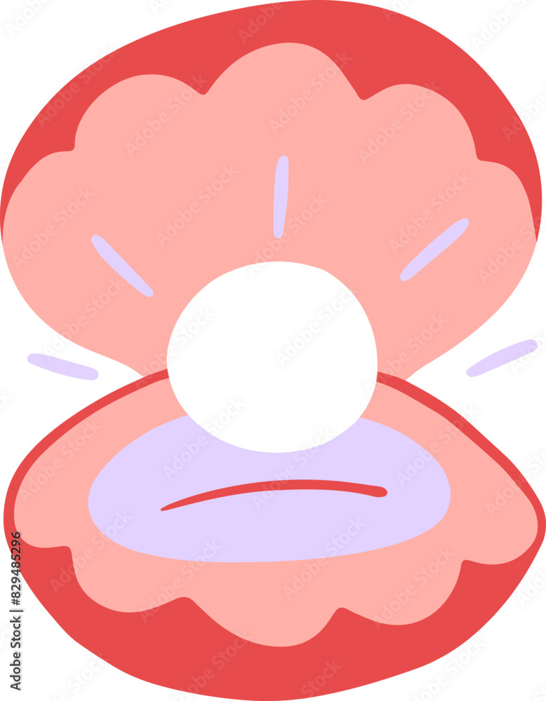 Pearl Sea Shell Cartoon Illustration Kids Clipart Pearl Sea Shell Cartoon Illustration Kids Clipart