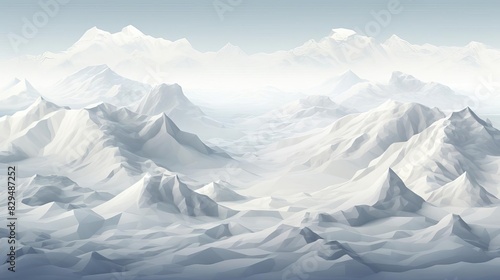 Wallpaper Mural tabby flat design top view theme mountains 3D render monochromatic color scheme Torontodigital.ca
