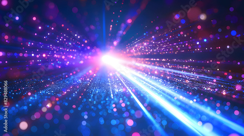 illustration of futuristic high-speed light in cyberspace. Information technology network of data center. Abstarct background light