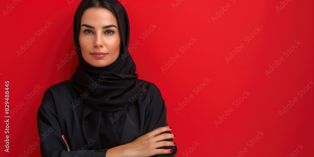 Young confident arabian asian muslim woman in abaya hijab Young confident arabian asian muslim woman in abaya hijab