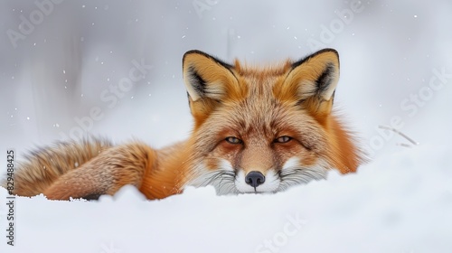 Red Fox Quietly Lurking Around For Food in Winter © สมชัย ้พาลแก้ว