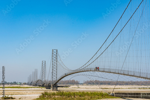 Long Suspension Bridge Kanchanpur Dodhara Chadani Bridge of Mahakali River in Mahendranagar, Nepal