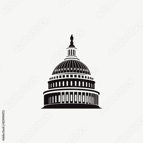 Minimalist Capitol Building Logo Icon Vector