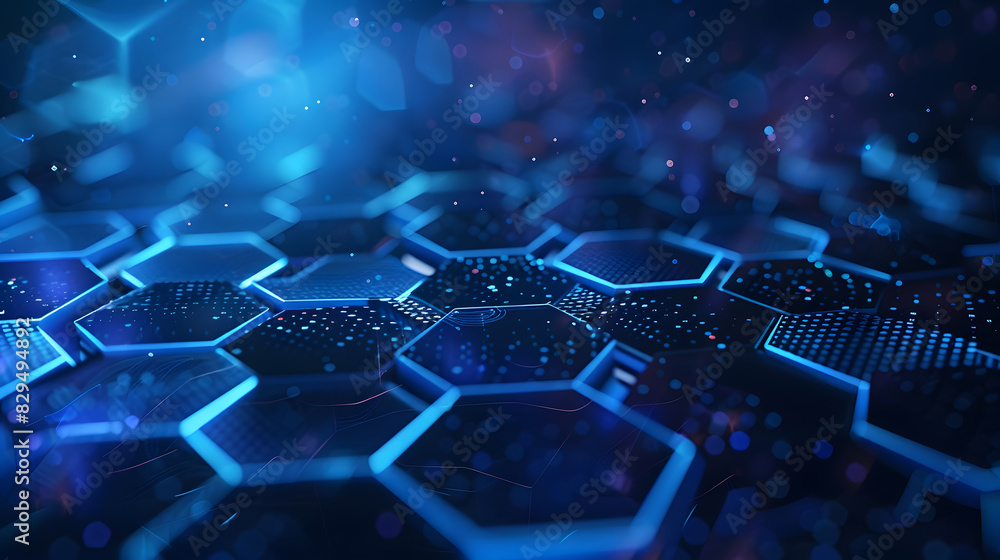 Obraz premium futuristic luxurious digital geometric technology hexagon background. Generative AI.
