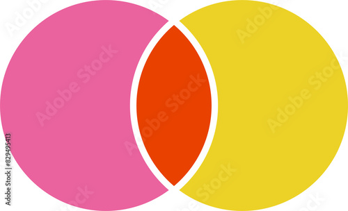Venn diagram. Circle intersection for infographic. 2 two graph template