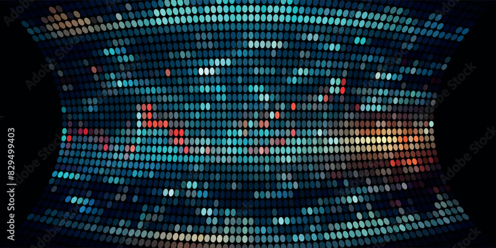 Obraz premium black background with colorful dotted halftone pattern.