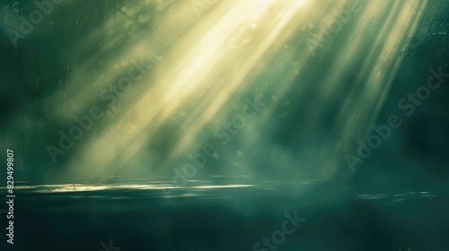 A tranquil abstract background with gentle beams of light creating a soothing, meditative space, no people