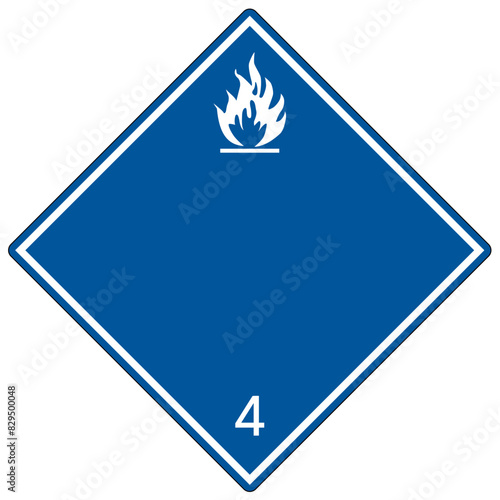 International wordless placard class 4 dangeous when wet