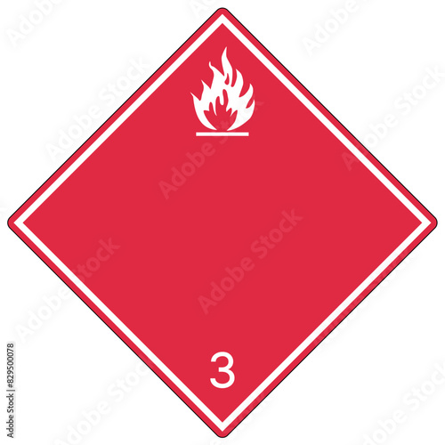 International wordless placard class 3 flammable liquids