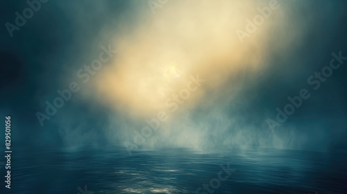Abstract background with soft, diffused light creating a gradient effect, giving a sense of calm and serenity, no people