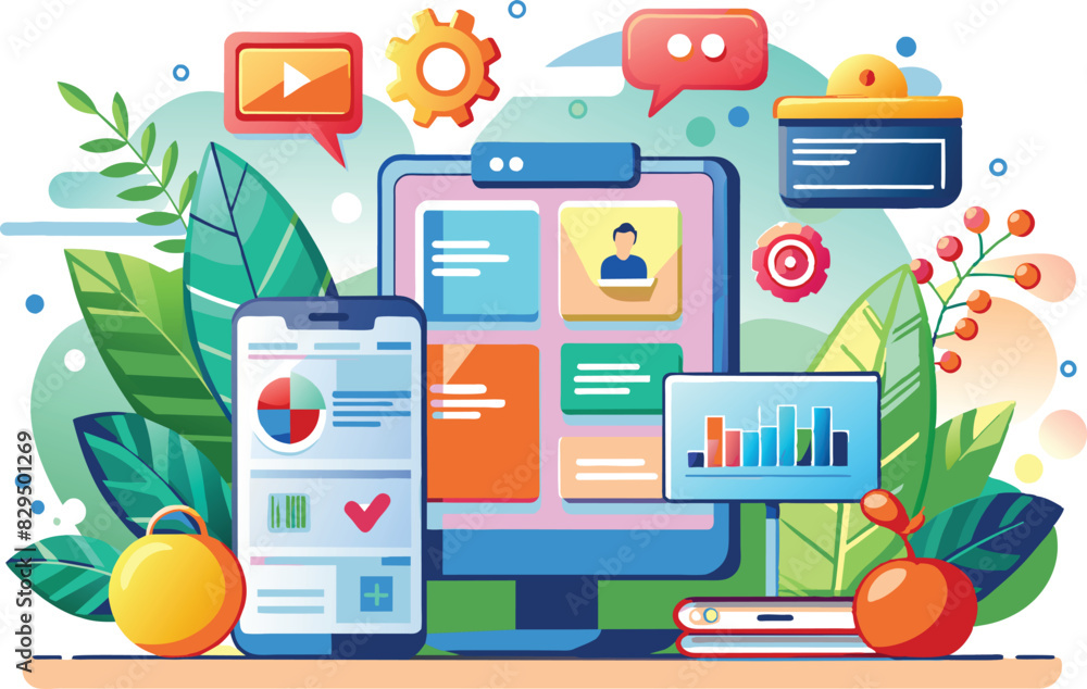 User friendly application, flat illustration, vector illustration. User friendly application, flat illustration, vector illustration.