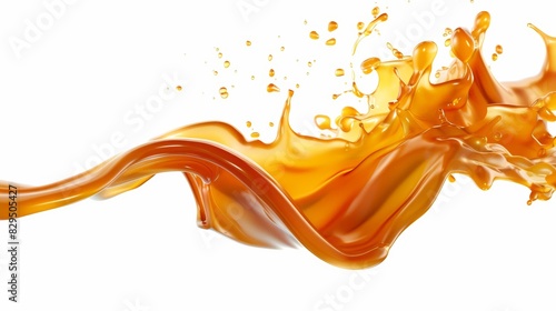 Golden Waves of Sweet Melted Caramel in High-Definition Mid-Splash