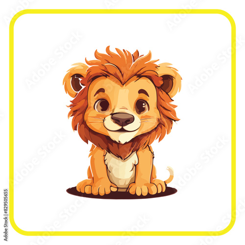 cute lion cub, coloring book