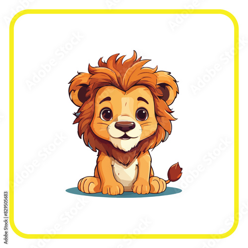 cute lion cub, coloring book