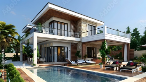 A Modern House with Swimming Pool © Adobe Contributor