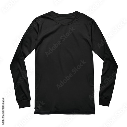 Black long sleeve t-shirt on transparent background © kilimanjaro 