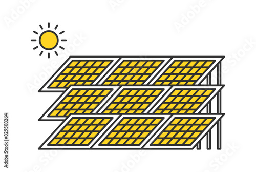 大規模な太陽光発電所　ソーラーパネル