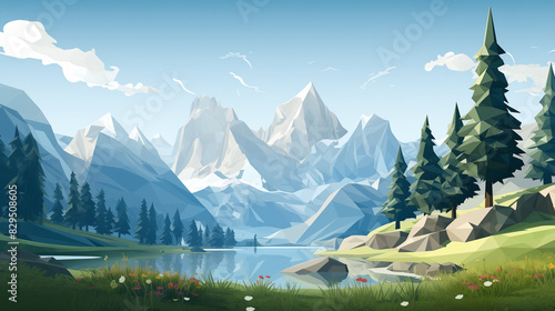 Environmental, landscape, ESG, Low poly