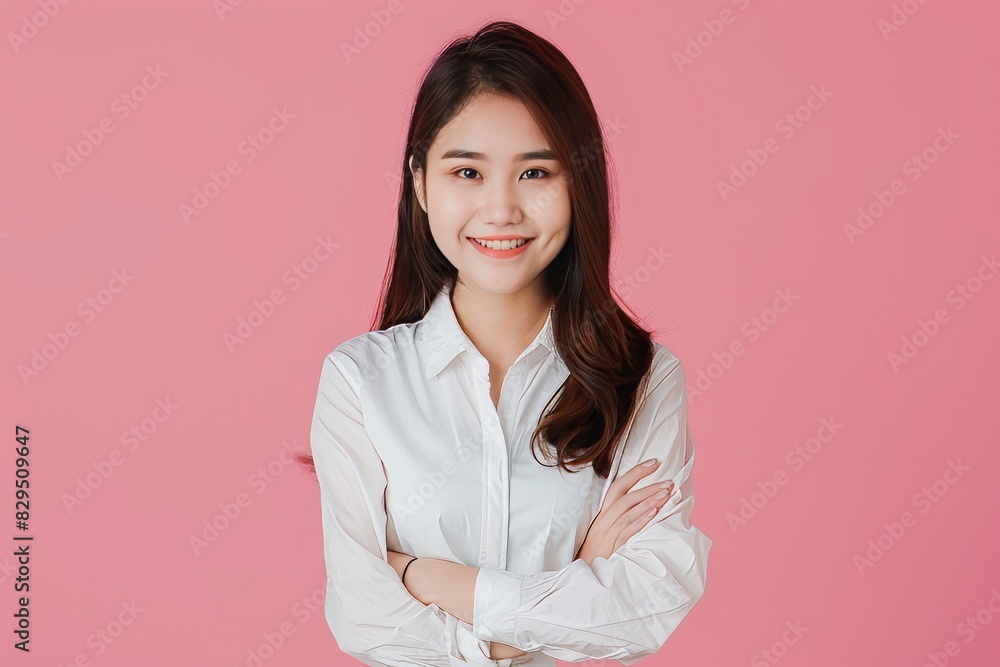 portrait young asia lady with positive expression portrait young asia lady with positive expression