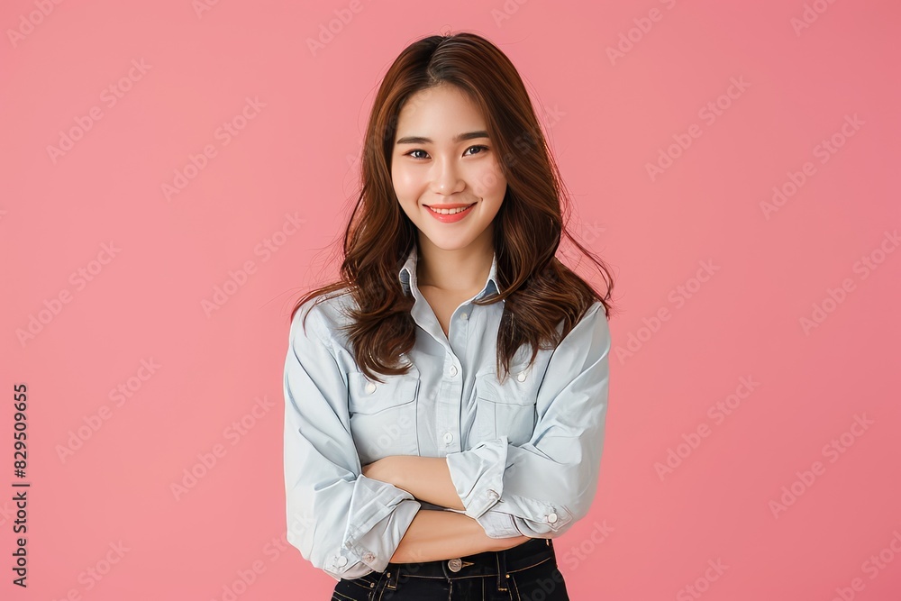 portrait young asia lady with positive expression portrait young asia lady with positive expression