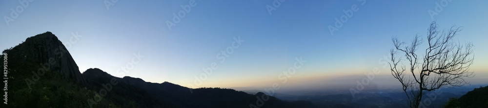 panorama of the mountains in the morning panorama of the mountains in the morning