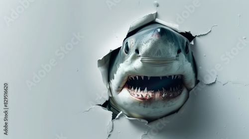 Sharks Mouth Seen Through Wall Hole