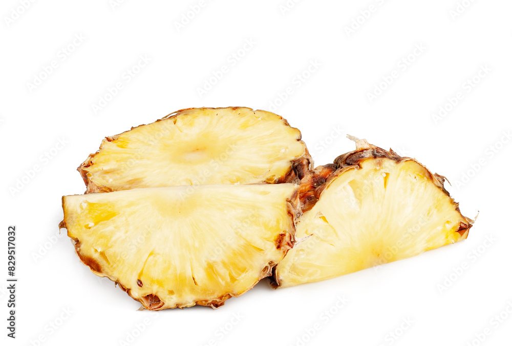 Pineapple slices isolated on a white background Pineapple slices isolated on a white background