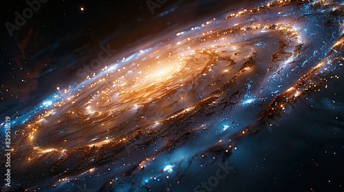 An abstract illustration of a spiral galaxy, representing the vastness of the universe.