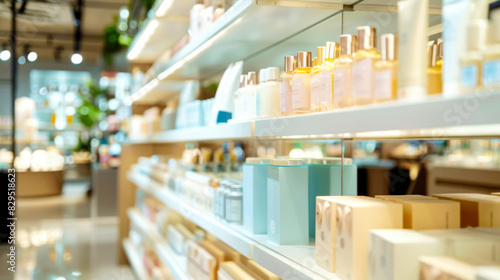 A perfume store with shelves filled with various scents and body care products