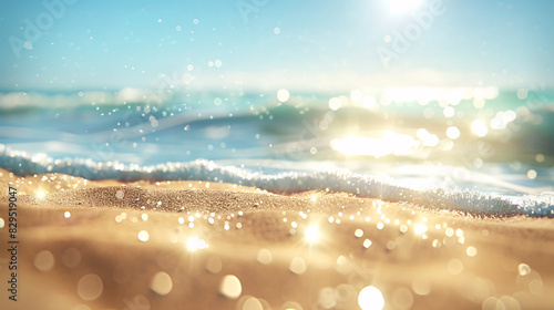 sand beach sparkling ocean water close up summer backgrouond vacation travel celebration photo