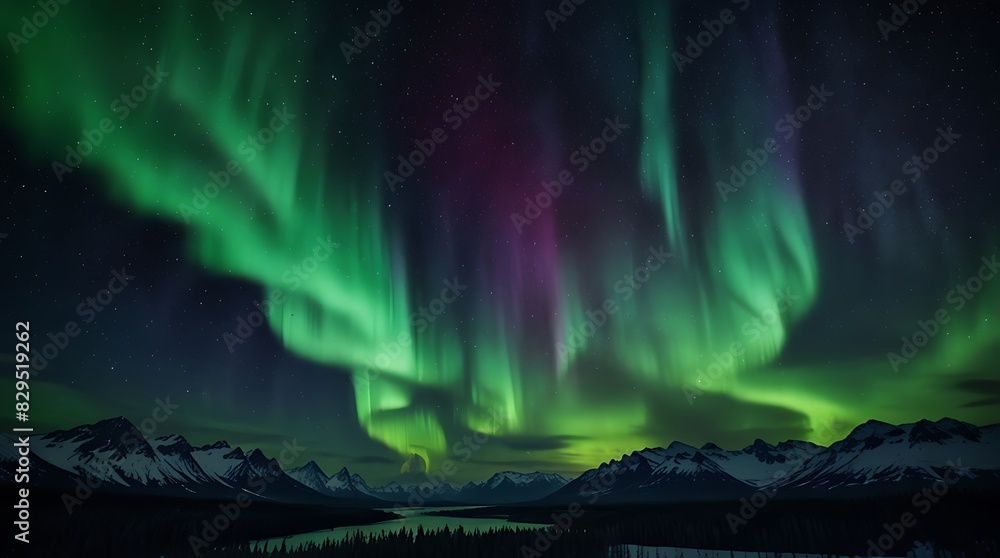 shows the aurora borealis, also known as the northern lights, 