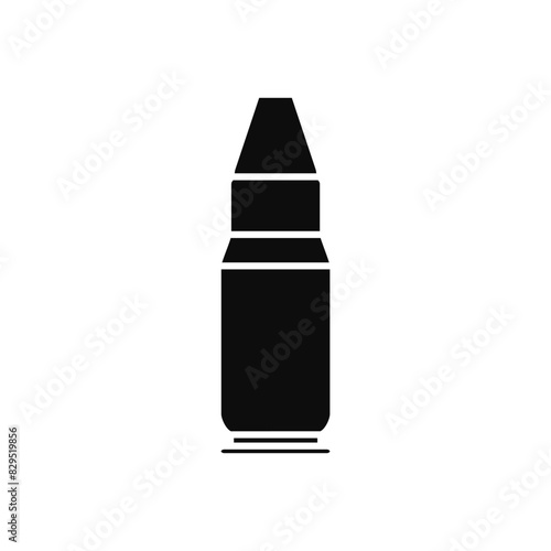 Bullet icon vector. Cartridge illustration sign. Projectile symbol. Weapon logo.