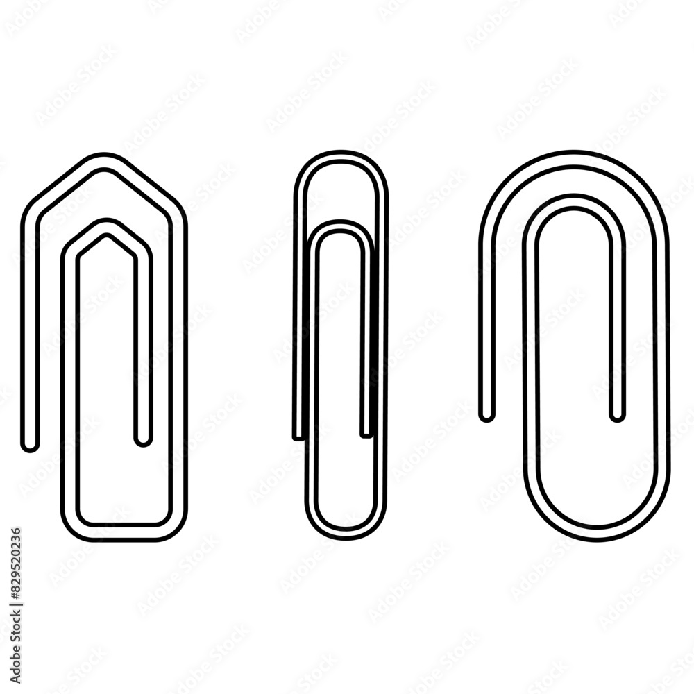 Paperclip icon vector set. Paper clip illustration sign collection. Clip symbol or logo. Paperclip icon vector set. Paper clip illustration sign collection. Clip symbol or logo.