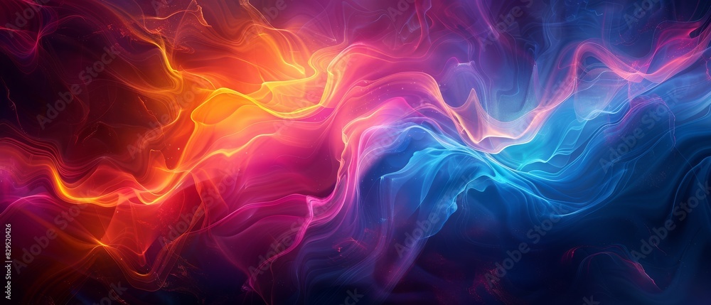 This abstract colorful background, with its anamorphic lens effects, distorts reality into a swirl of vibrant hues.