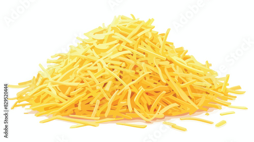 Pile of grated cheese on white background Cartoon Vector