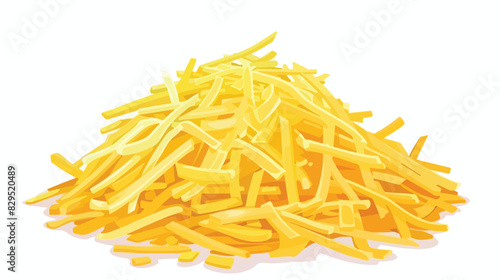 Pile of grated cheese on white background Cartoon Vector photo