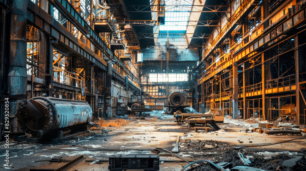 Inside an abandoned industrial factory Inside an abandoned industrial factory