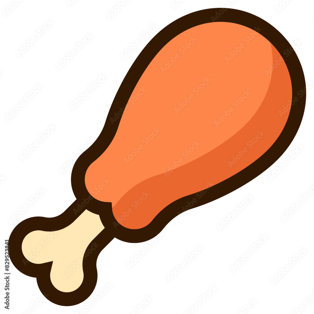 Fried chicken icon with colorful design Fried chicken icon with colorful design