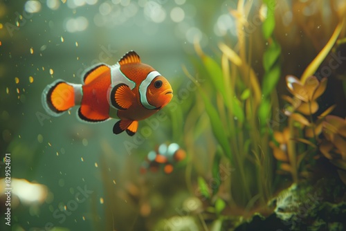 cute fish in the water, blurred bokeh background © Layerform