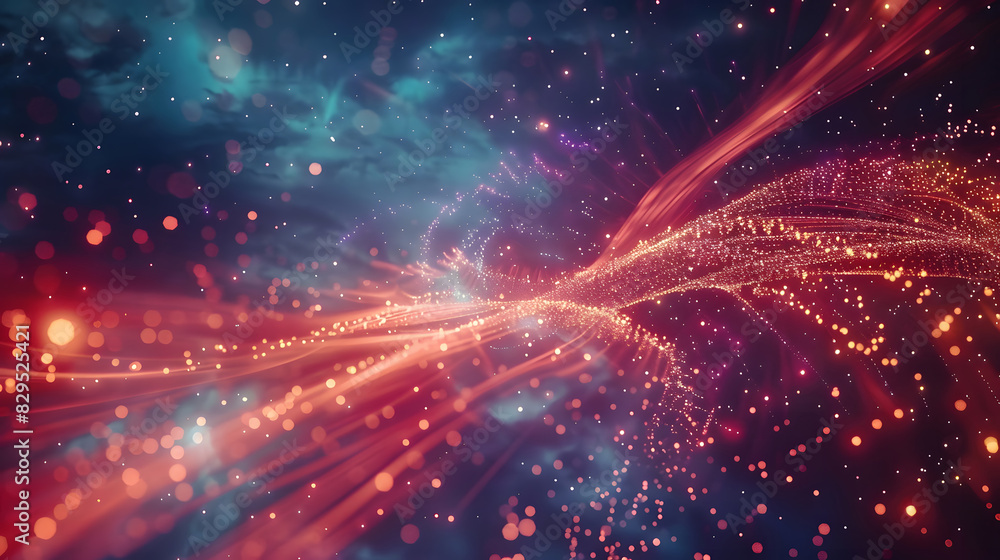 Lightpainting with milky way texture background. Generative AI. Lightpainting with milky way texture background. Generative AI.