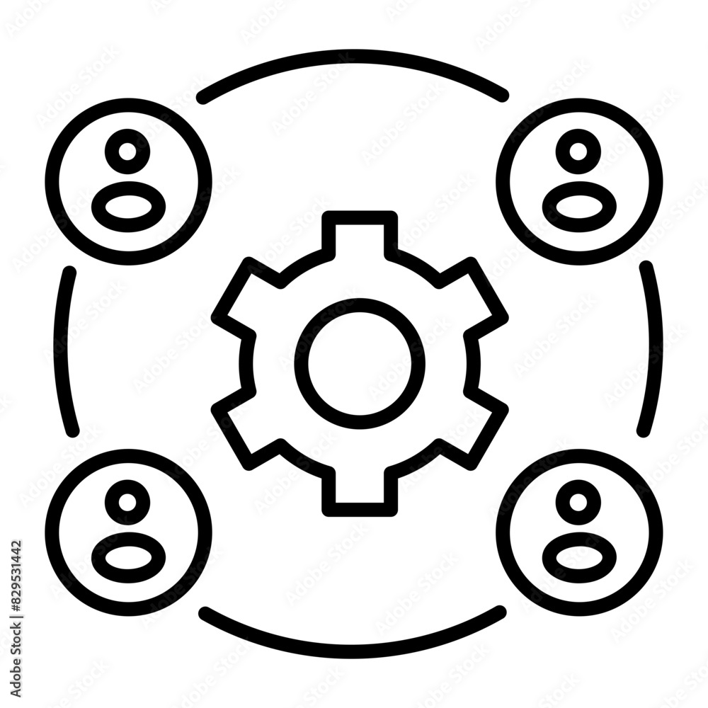 Ready to use linear icon of team management Ready to use linear icon of team management