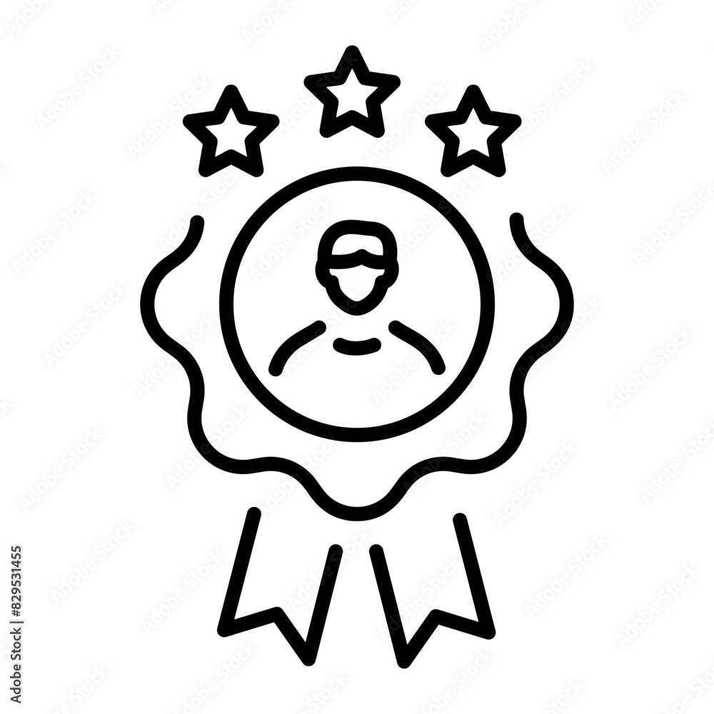 Get this linear icon of an employee award Get this linear icon of an employee award