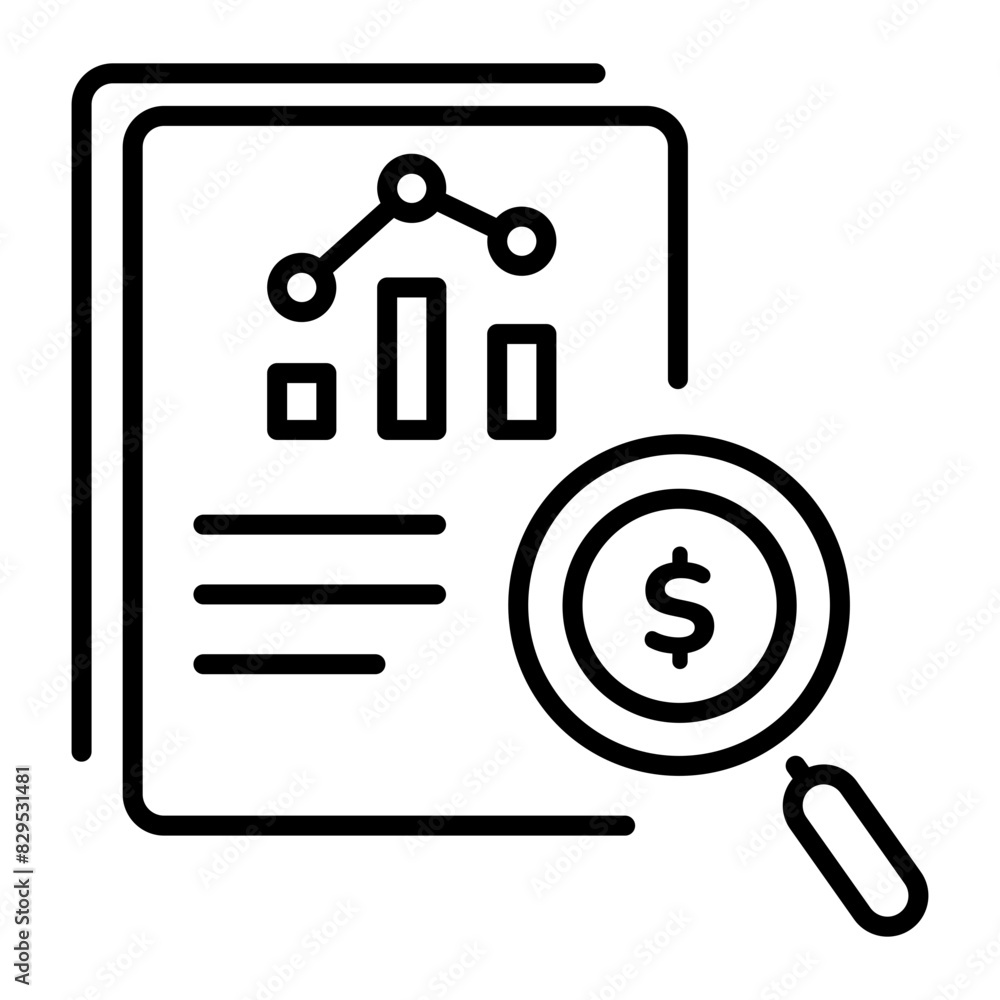 Grab this line style icon of financial audit Grab this line style icon of financial audit