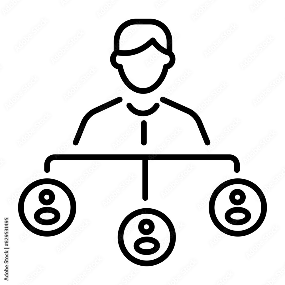 Easy to edit linear icon of organization structure Easy to edit linear icon of organization structure