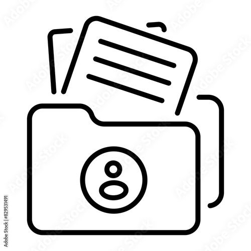Get this line style icon of employee record 