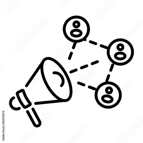 Premium line style icon of hr marketing 